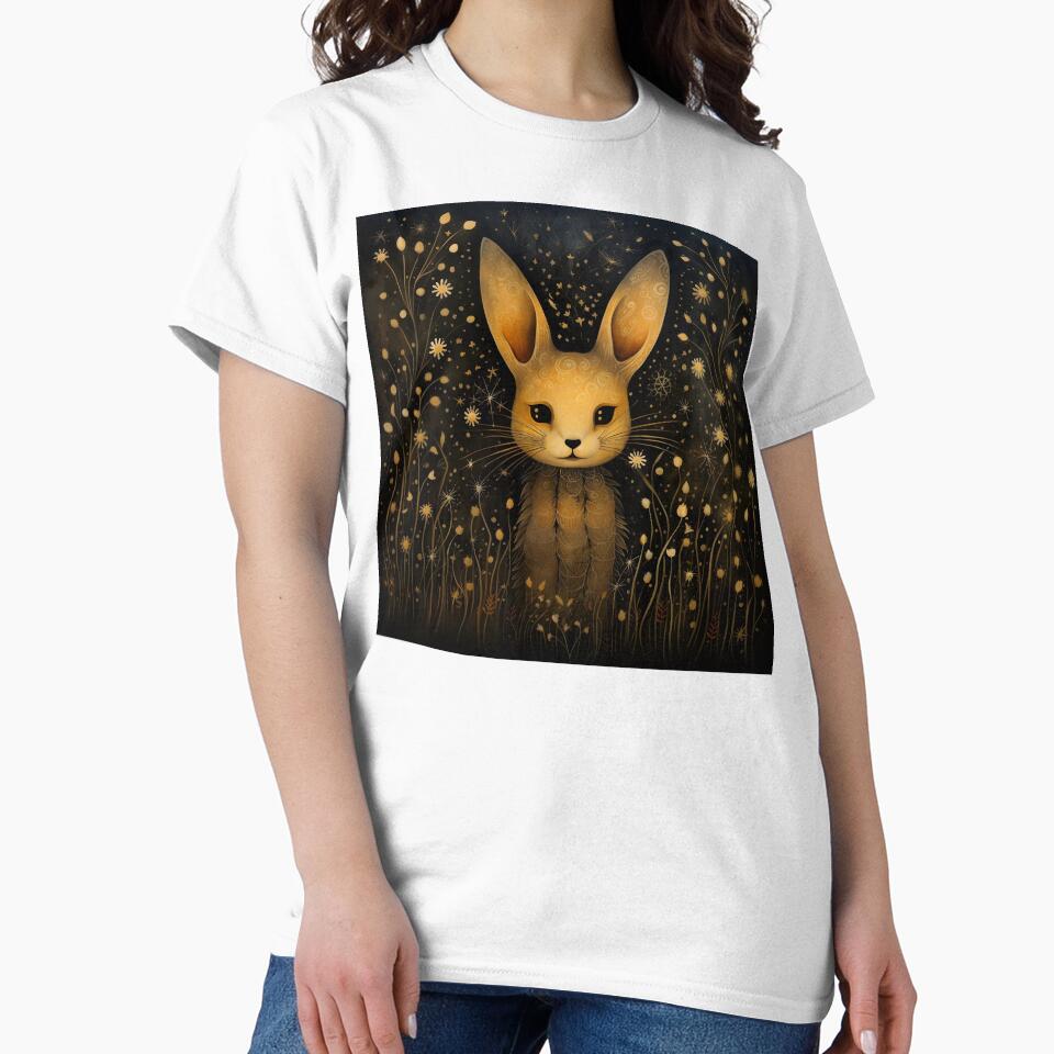 abstract art print of a detailed rabbit print by dcrc