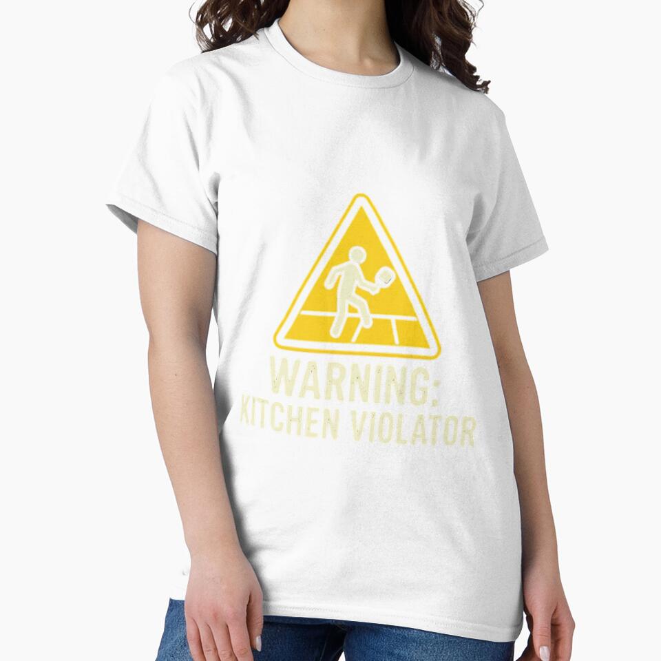 Funny Pickleball Kitchen Violator Warning Sign | Caution Style by blakfrog