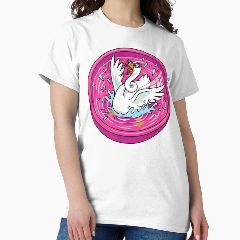 Silly Goose Splashing Pink Kiddie Pool Retro by Arc2020