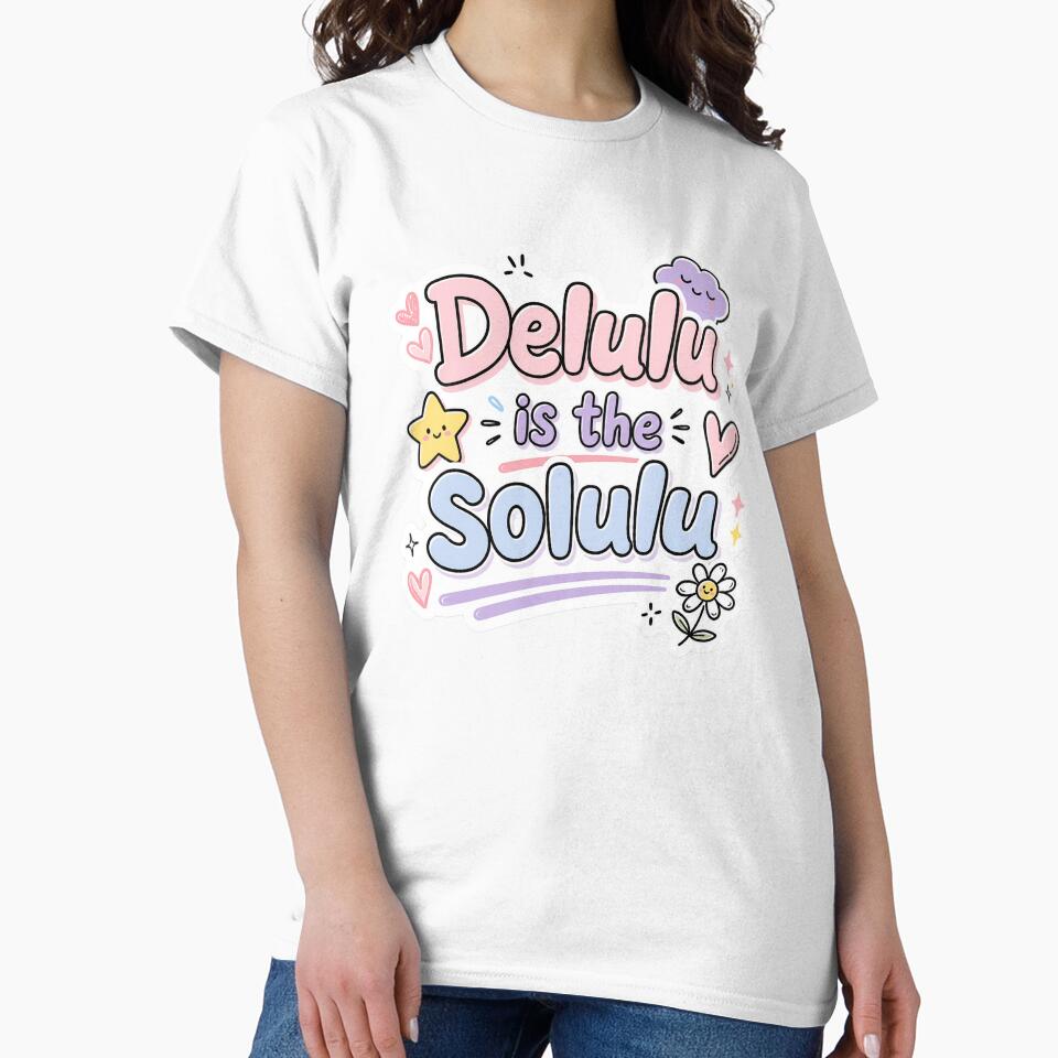 Delulu Is The Solulu Sticker – Gen Z Aesthetic Pastel Cute Doodle TikTok Trend by Bysma