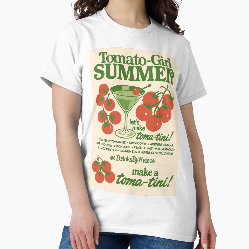 Tomato Girl Summer Cocktail Print Gift for Trendy Foodies by weirdfishes123