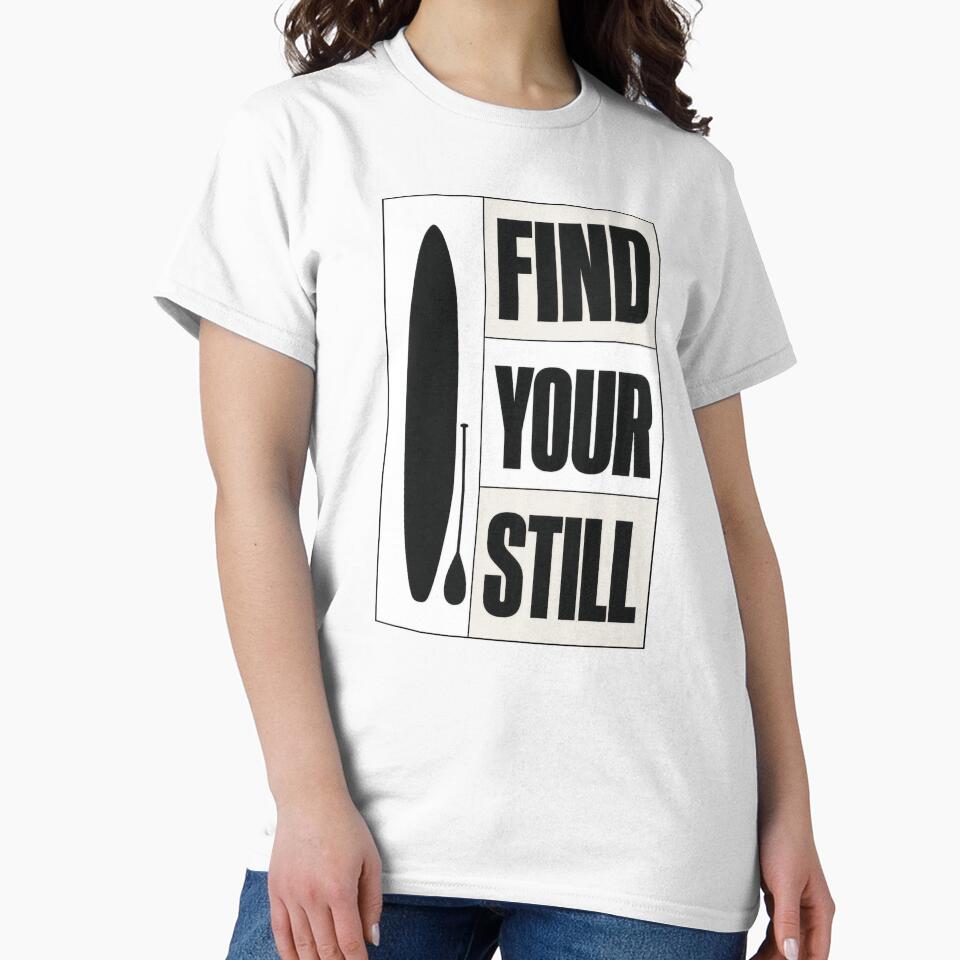 Find Your Still Typographic Brutalist Grid Art Print Sticker Paddle Board Design Gift by sharifex