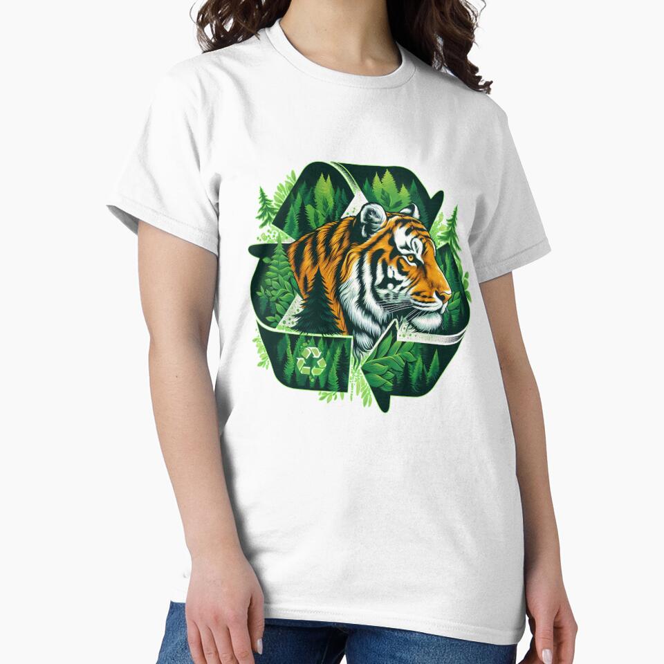 Bengal Tiger Recycle Design — Endangered Wildlife Conservation Art, Save The Tigers Nature Gift by BeaverFriends