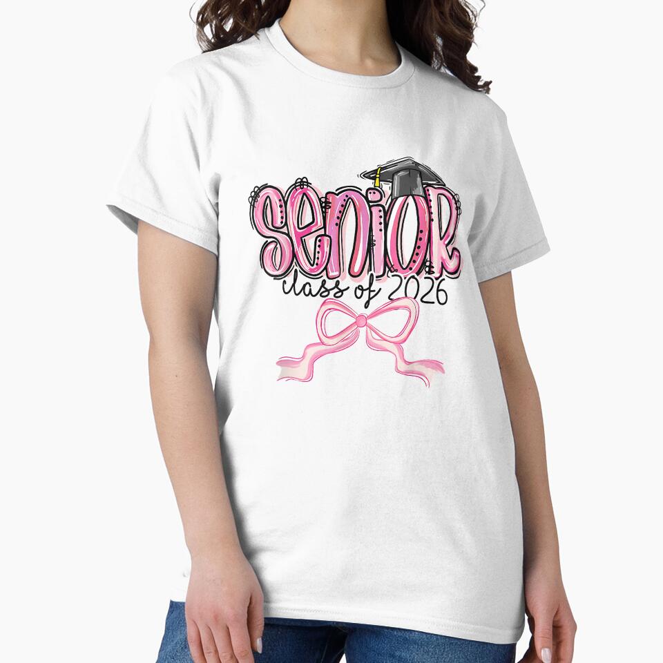 Senior Class of 2026 Coquette Pink Bow Graduation 2026 by Boutkimaewab