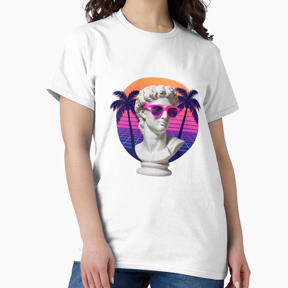 Vaporwave David Statue Retro 80s Aesthetic by Gallery-yuuna