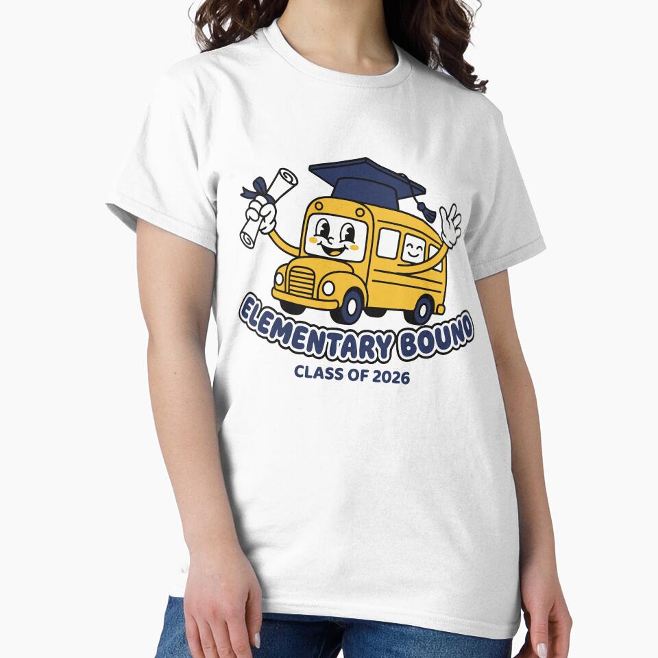 Kindergarten Graduation School Bus - Retro Mascot Grad Art by Mdozet