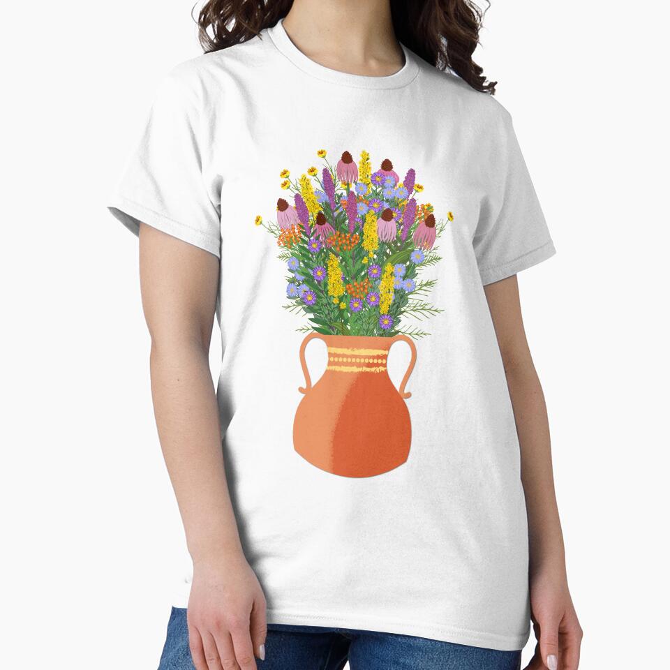 Bouquet of Native Flowers in Clay Pot by Bittersweet Gardener