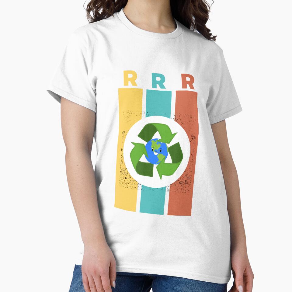 "RRR - Reduce, Reuse, Recycle" Retro Earth Day Design by DigitalByEb