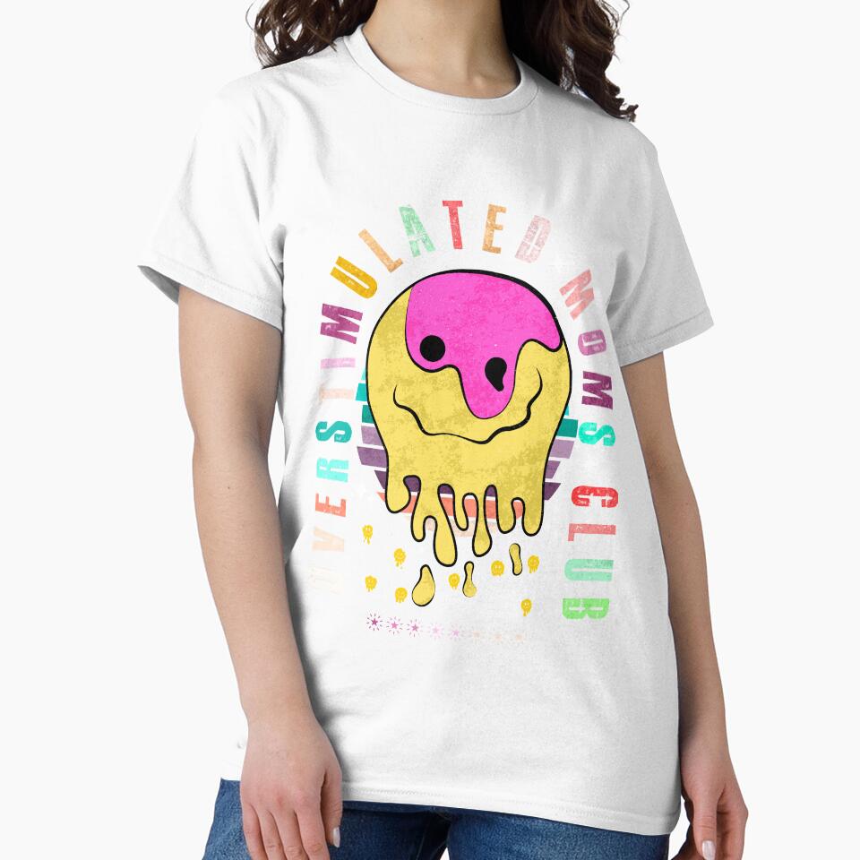 Overstimulated Moms Club Funny Saying Women Groovy Mothers by AJ DESIGN