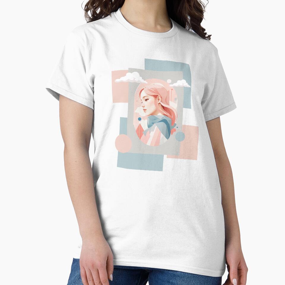 Beautiful woman with pink hair, pastel tones by Piano-pn