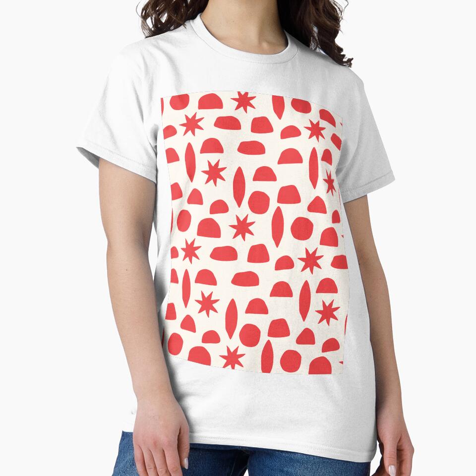 BOHO HENRI MATISSE CHARCOAL VINTAGE RED ON CREAM by blomastudios