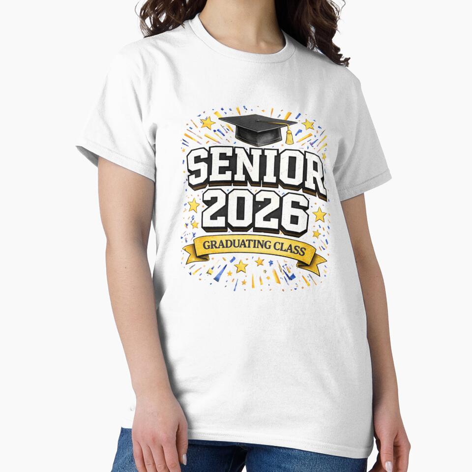 Senior 2026 Graduation Shirt Class of 2026 Bold Grad Gift Graduation Cap Design by jglobal360