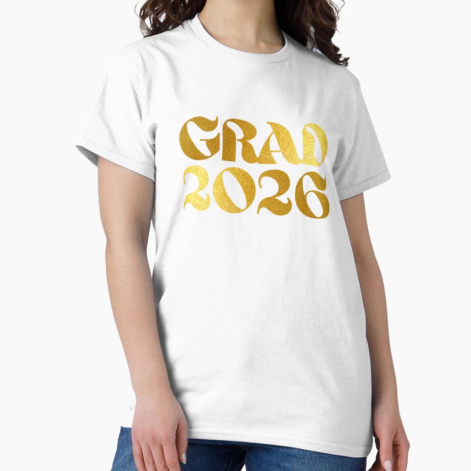 Class of 2026 Senior Grad Graduation 2026 Gold Look Typography Gift by Artycom
