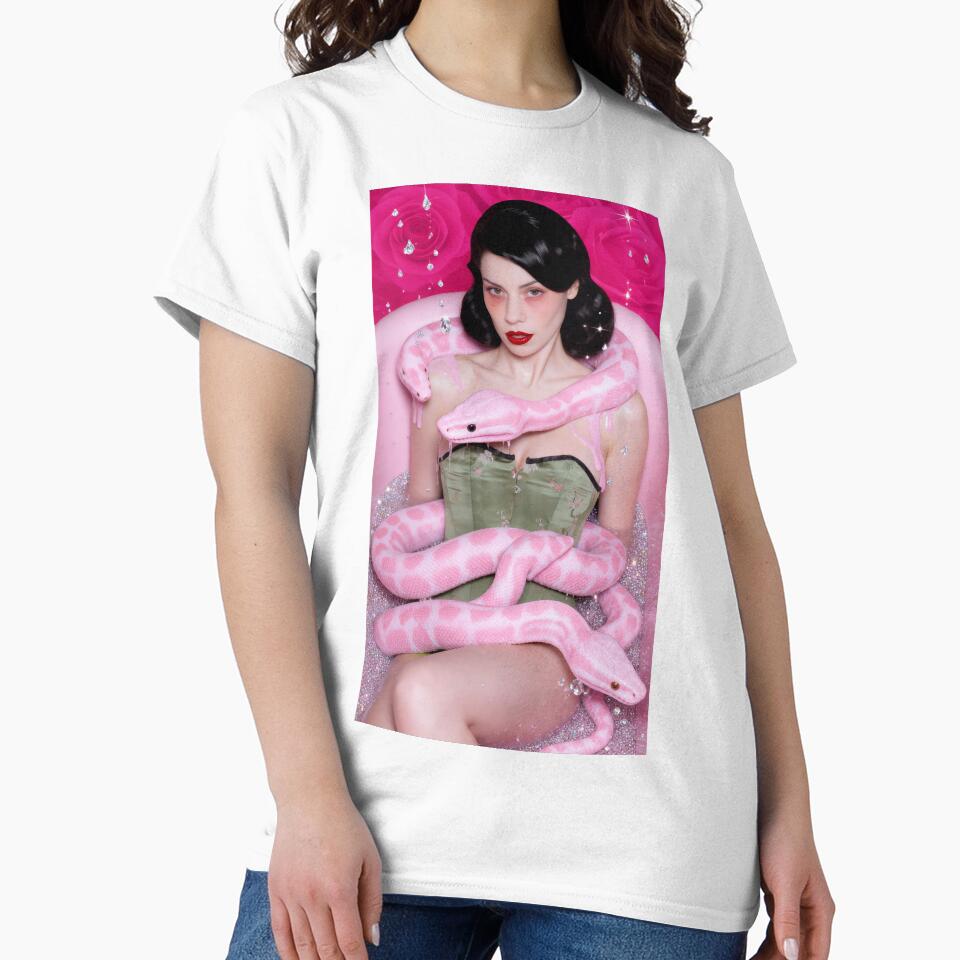 Surreal Pink Snake Bathtub Portrait - Marina by y2kponyclub