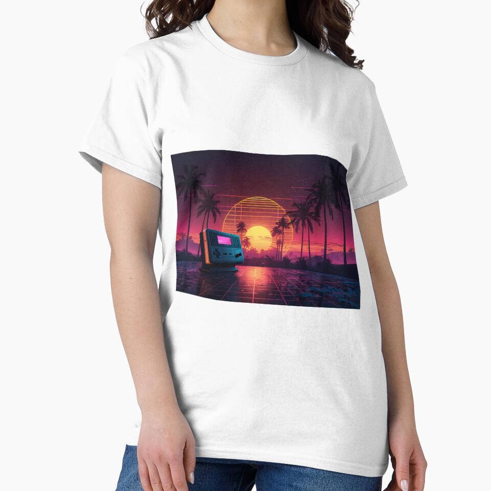 Vaporwave Neon Sunset Retro Gaming Console 80s Synthwave Aesthetic by FluffyPeels
