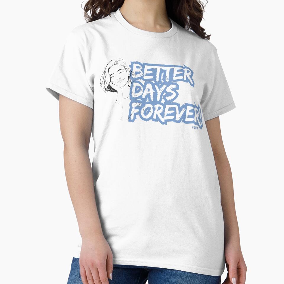 Better Days Forever: Serene Girl Illustration - Positive Aesthetic by re2m