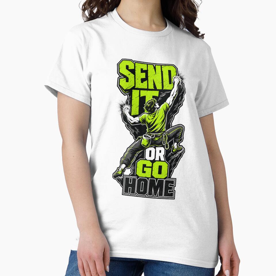 Rock Climbing Send It Funny Climber Bouldering by VisualArtsOasis
