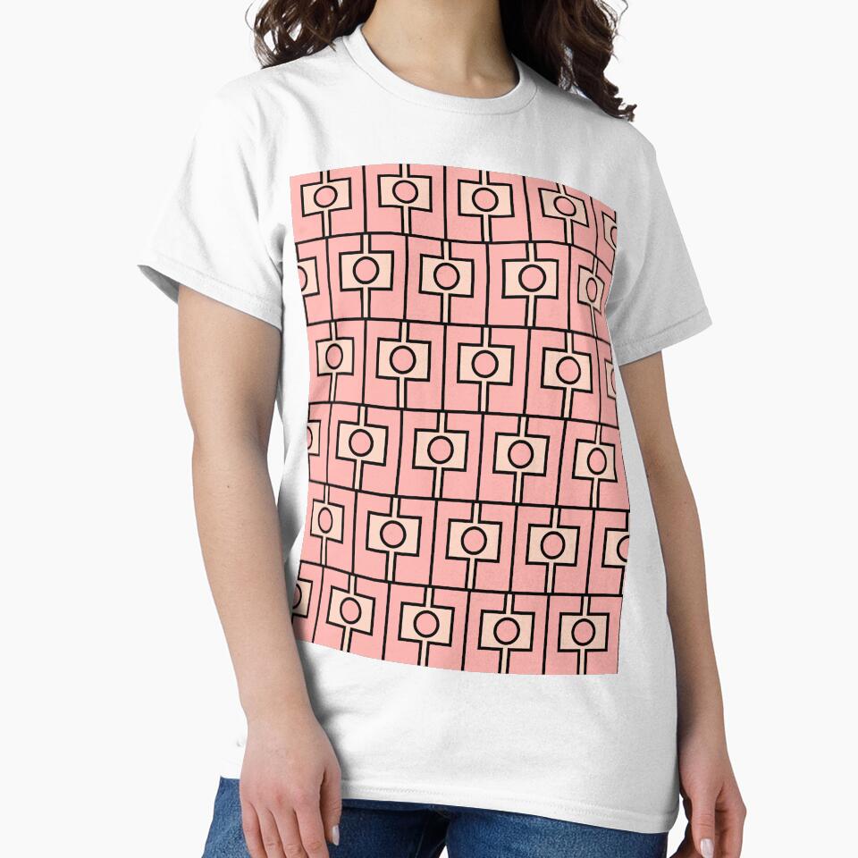 Blush Pink Rektangel Geometric Mid Century Modern Pattern by kierkegaard
