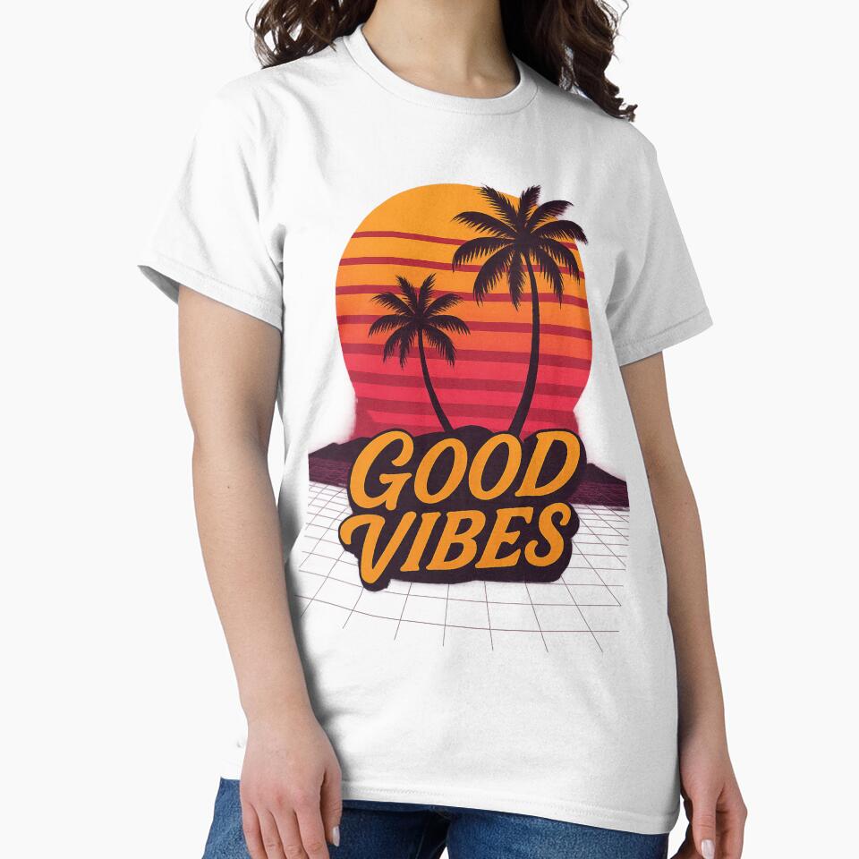 Good Vibes Retro Summer Beach Artwork by AuuuStudio
