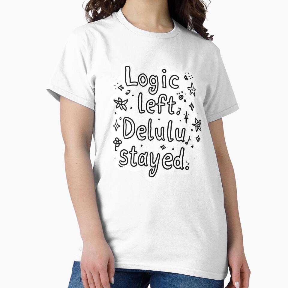 Logic  left Delulu stayed  quotes meme stickers| Delulu Is The Solulu Sticker | Funny Meme Aesthetic | In My Delulu Era 2026 | Kpop Delusional overthinking manVibes v13 by CosmicNook1