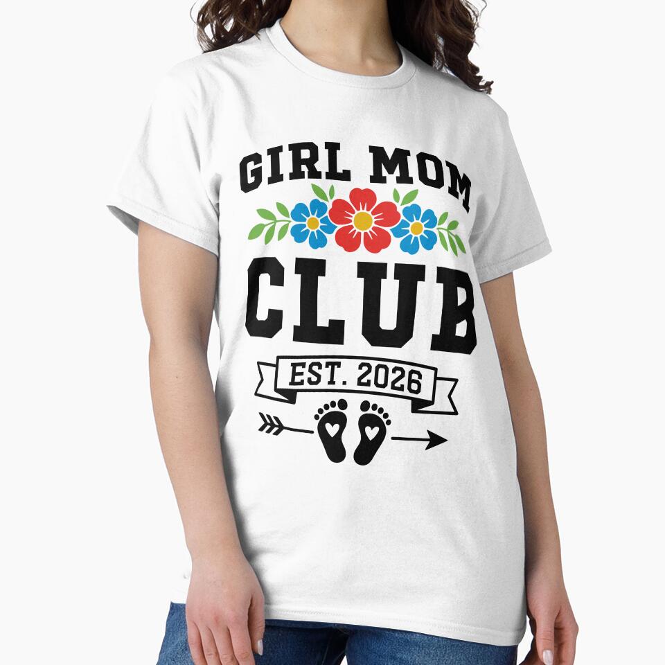 Girl Mom Club Est 2026 – Cute Baby Announcement New Mom by gunaone-design