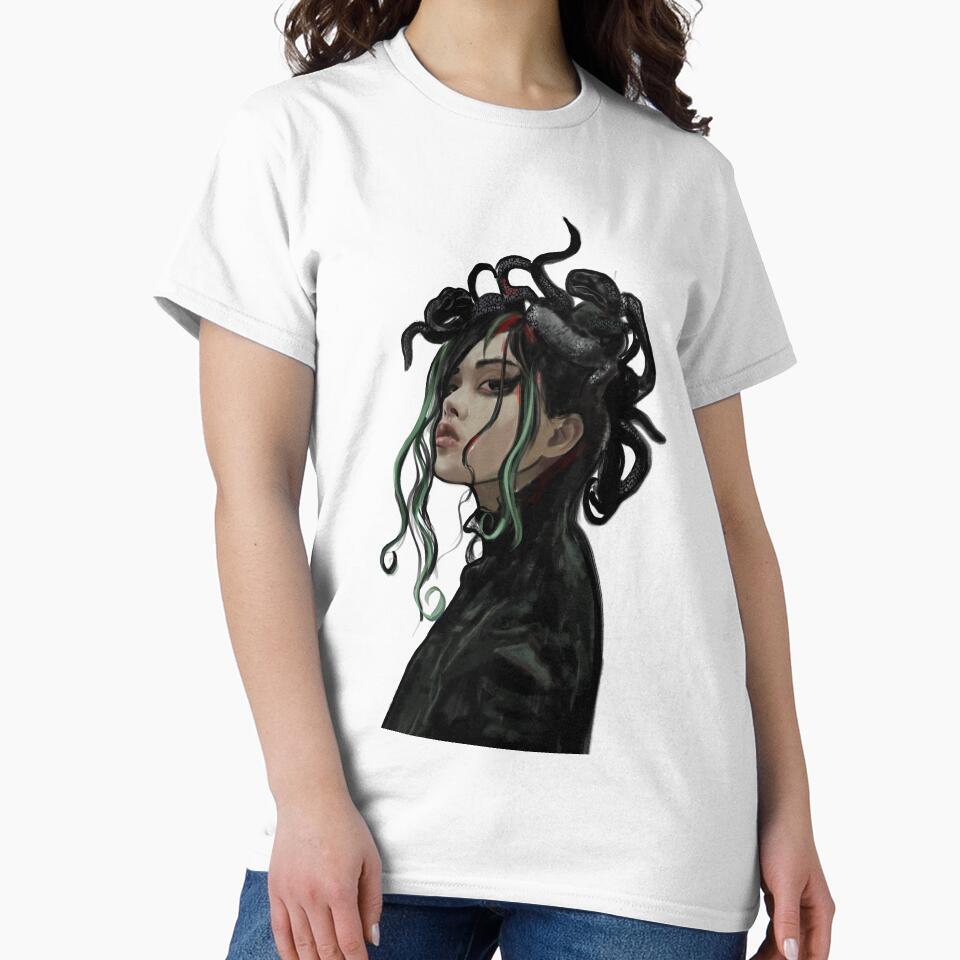 Dark Medusa Aesthetic Portrait – Gothic Fantasy Serpent Hair Art by jassoart