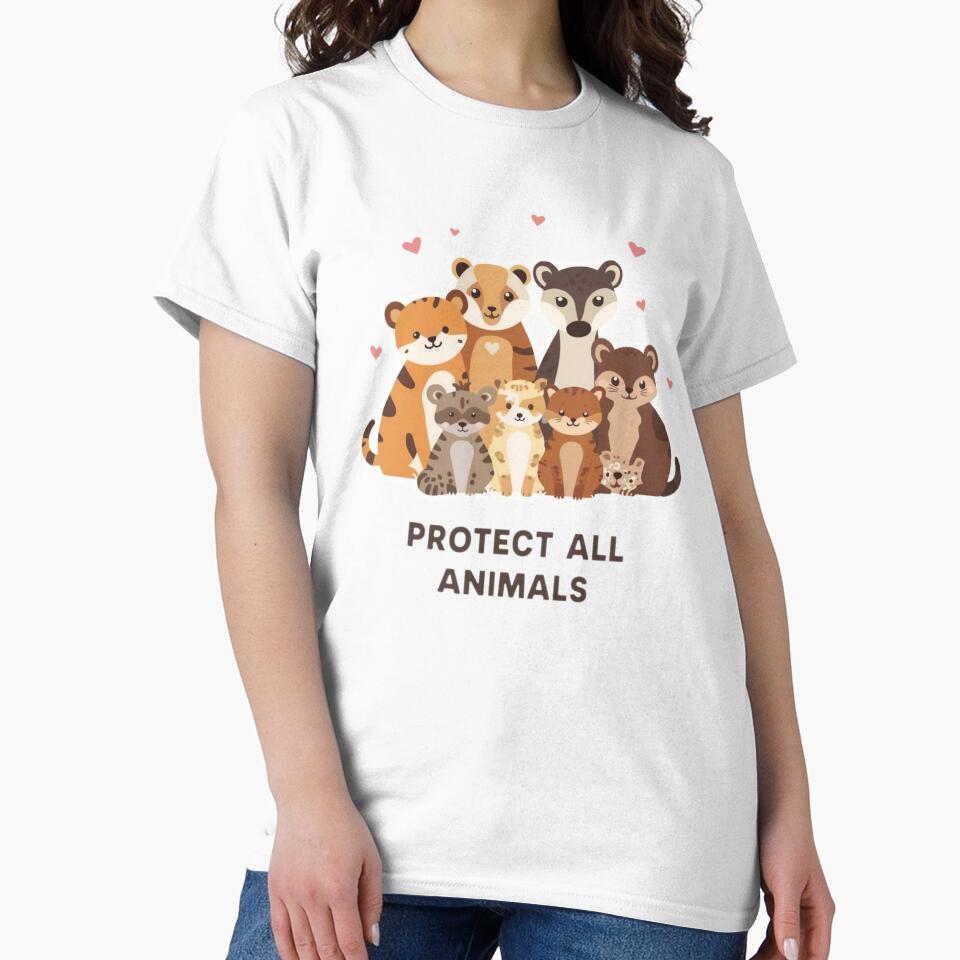 Protect All Animals Shirt World Animal Day Wildlife Conservation Nature Lover Gift Tee by Sky-bully
