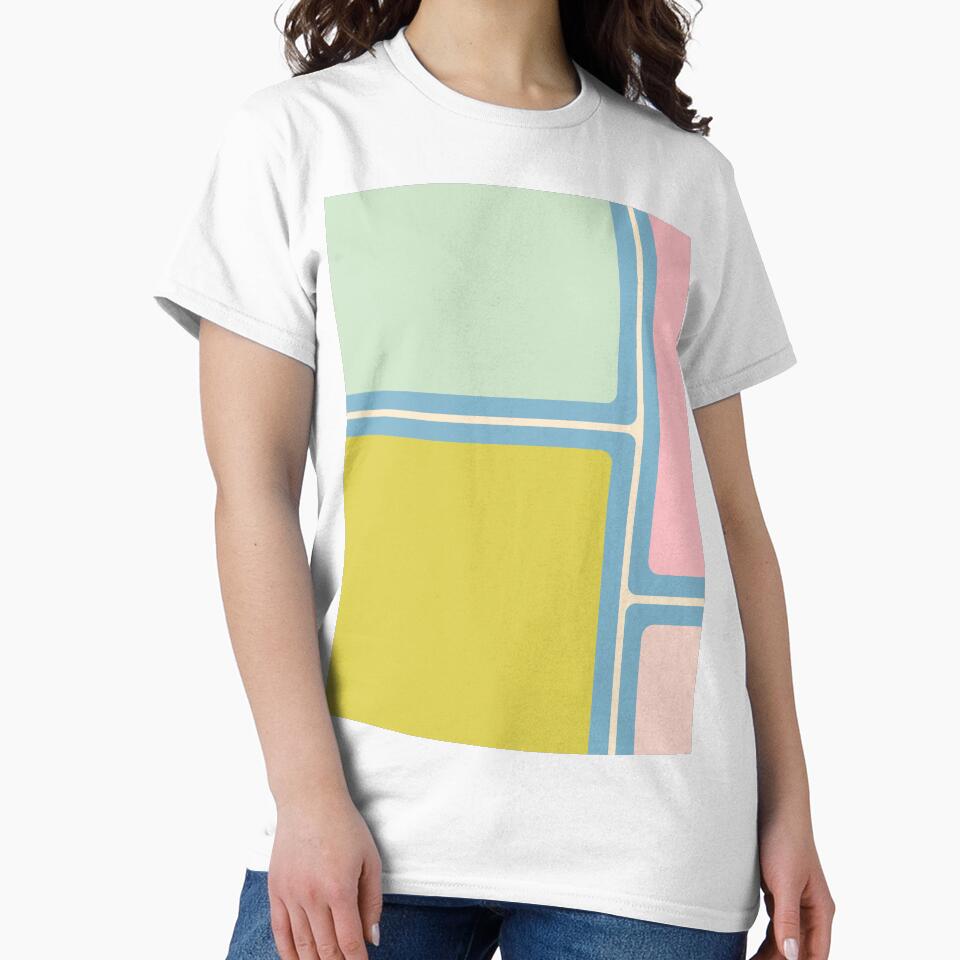 Minimal Geometrics Baby Blue Pink Lime Pastel Pattern by kierkegaard