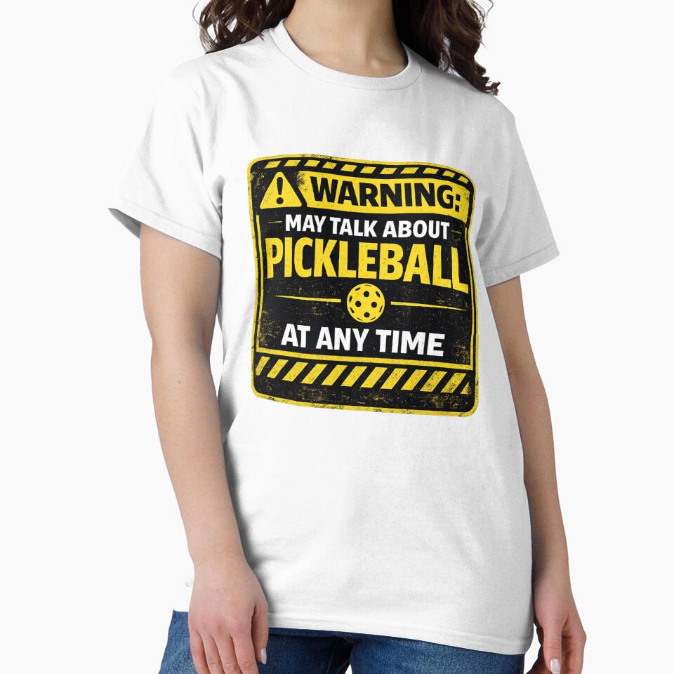 Funny Pickleball Dad Gift – Warning May Talk About Pickleball – Humorous Father Player Design by Pickleball-Gift