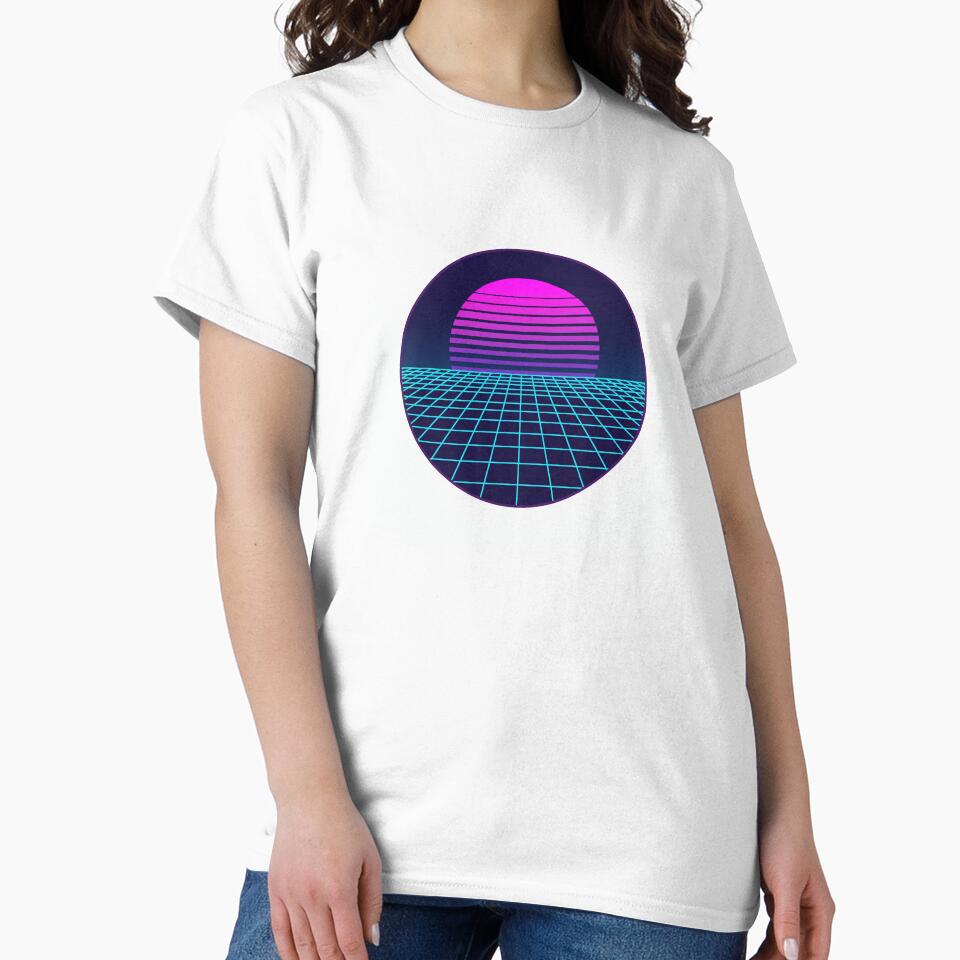 Classic Synthwave Sunset Vector Graphic by Peter Veselinović