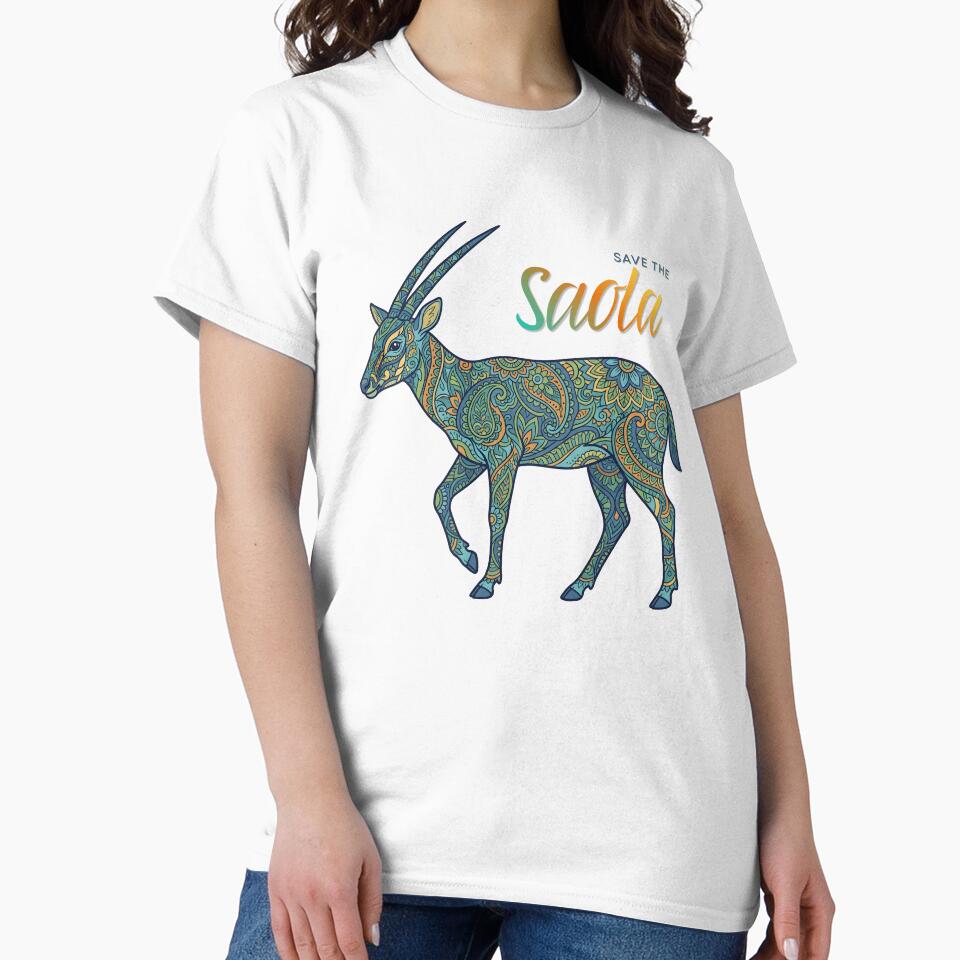 Save the Saola – Rare Asian Unicorn Wildlife Conservation Design by ArcticFoxStudio