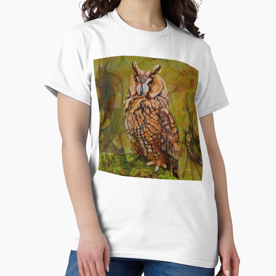 Colorful Owl Artwork - Who Me - Wildlife Bird Art (Square Version) by studiobprints