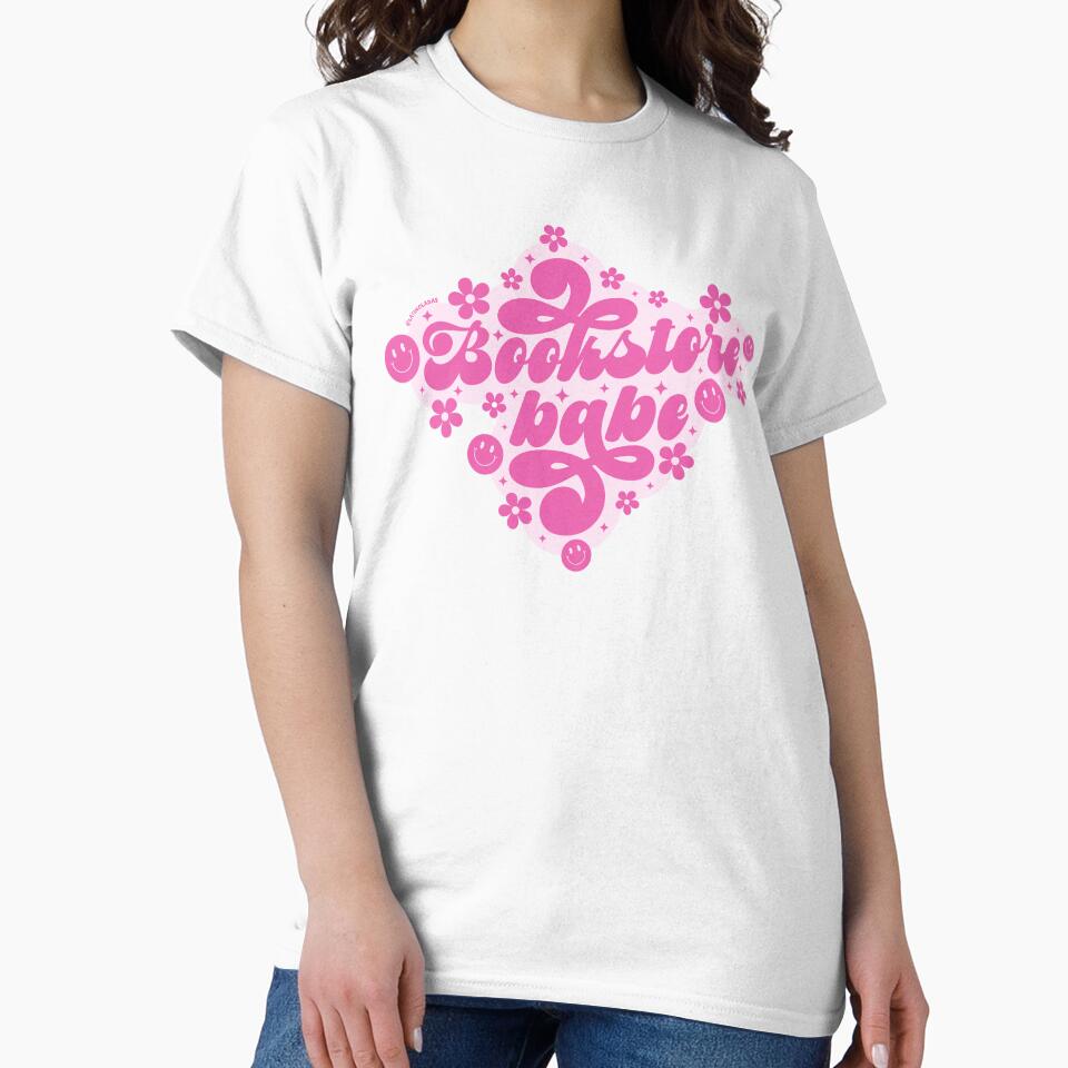 Bookstore Babe / Groovy Daisies Flowers in Hot Pink Bookish Quotes Book Nerd Aesthetic Gifts Kindle Enthusiasts Throne Of Glass Tbr by Latinoladas