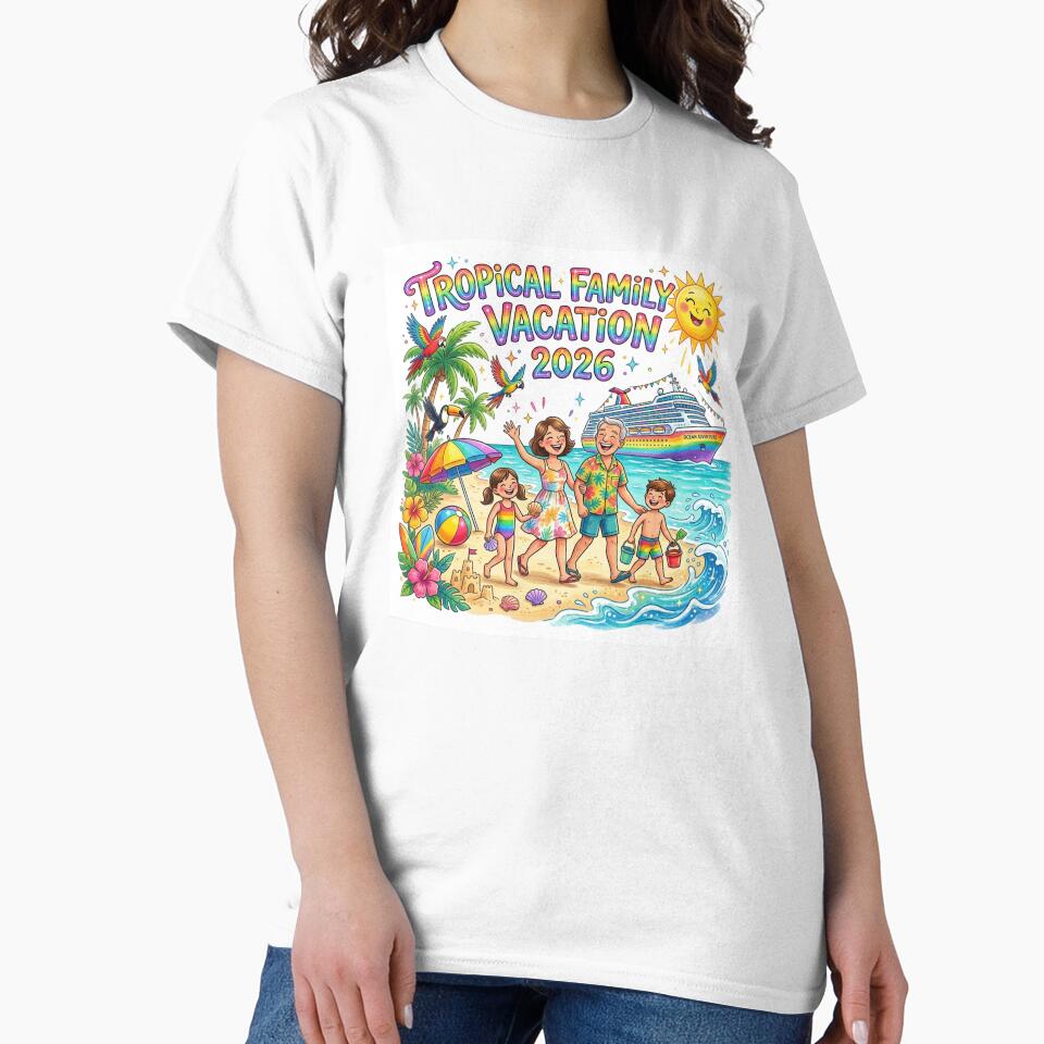 Tropical Family Vacation 2026 T-Shirt | Colorful Summer Travel Shirt by DmaarGroup