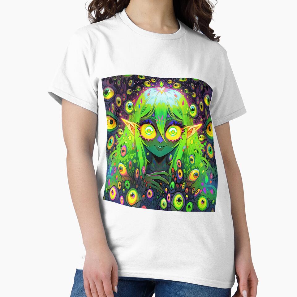 Weird Alien Anime Girl and Creepy Eyes by bubblegoth