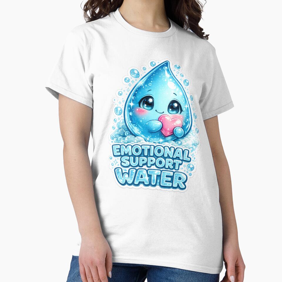 Emotional Support Water | Cute 3D Water Drop Sticker | Hydration Buddy by Timeless Junction