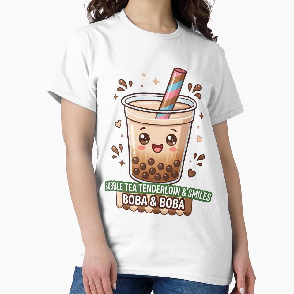 Kawaii Bubble Tea Mascot - Boba Tenderloin & Smiles Art by WalterAdd