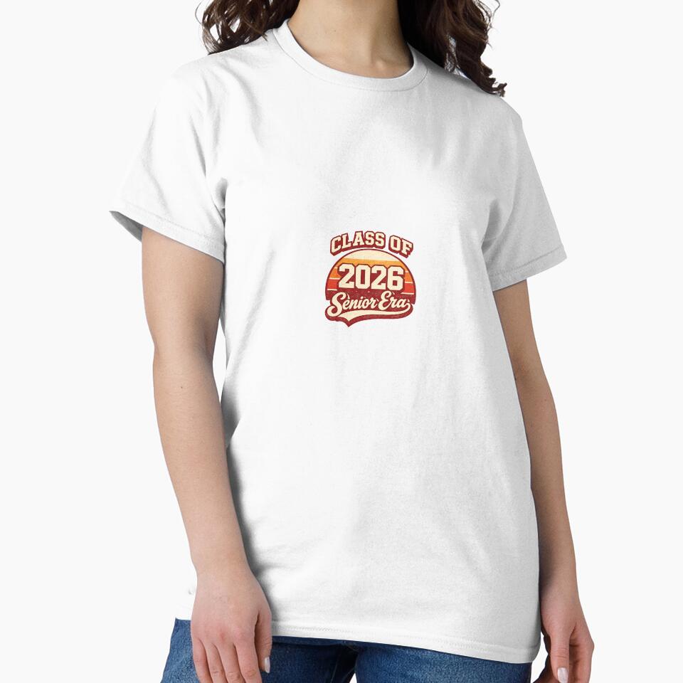Title - Senior Era Retro Varsity Graduation Shirt | Class of 2026 Vintage High School Gift Tee by DoodleHaus360