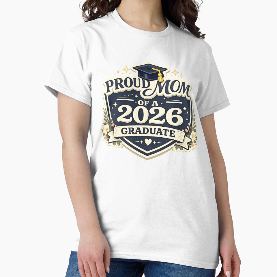 Proud Mom of a 2026 Graduate – Senior Year Badge by PunchDrop
