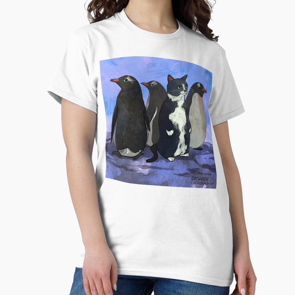 Blend in Penguins: daily cat drawing day 51 by emwheezie