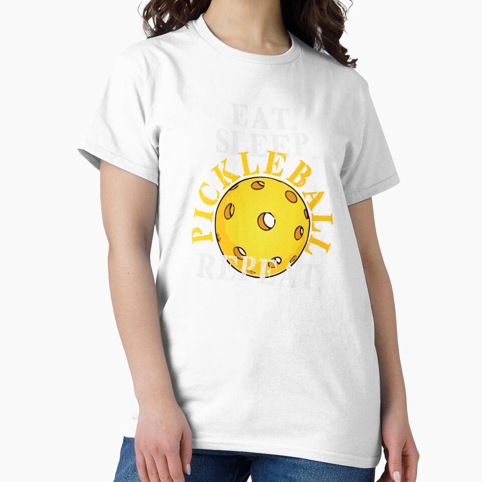 Eat Sleep Pickleball Repeat – Bold Yellow Ball Version by miaa-artistshop
