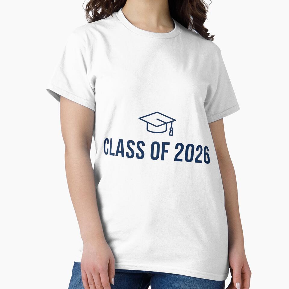 Modern Minimalist Class of 2026 - Clean Typography & Grad Cap by RealVibeVault