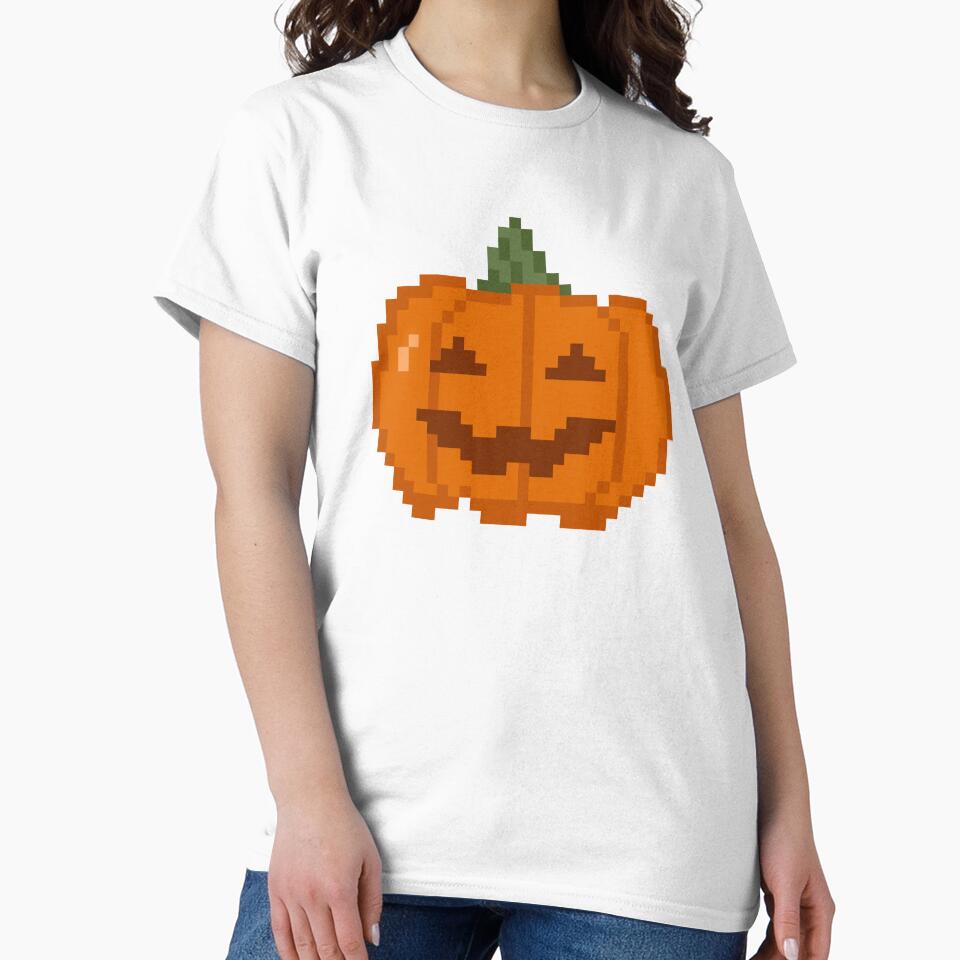 Retro Pixel Art Halloween Pumpkin by NFindlayArt
