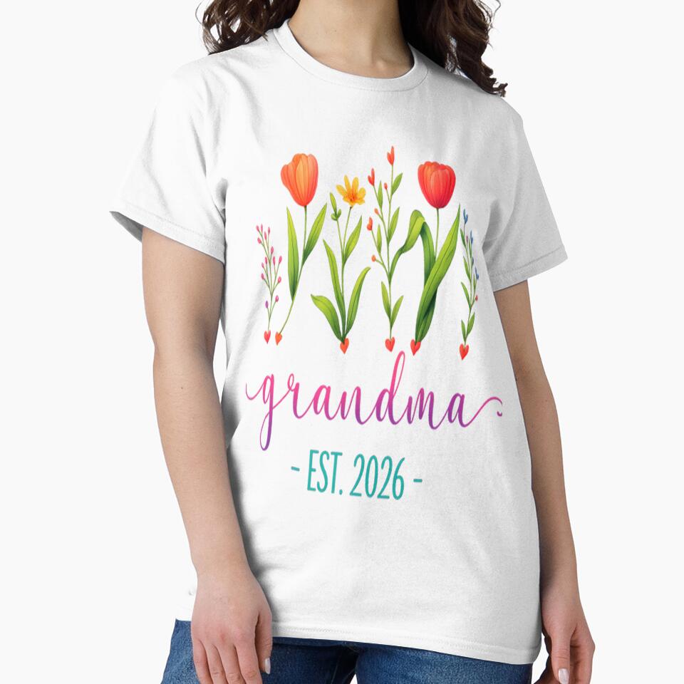 Promoted to Grandma 2026 Pregnancy Floral New Grandma 2026 Hoodie by HazelBergna
