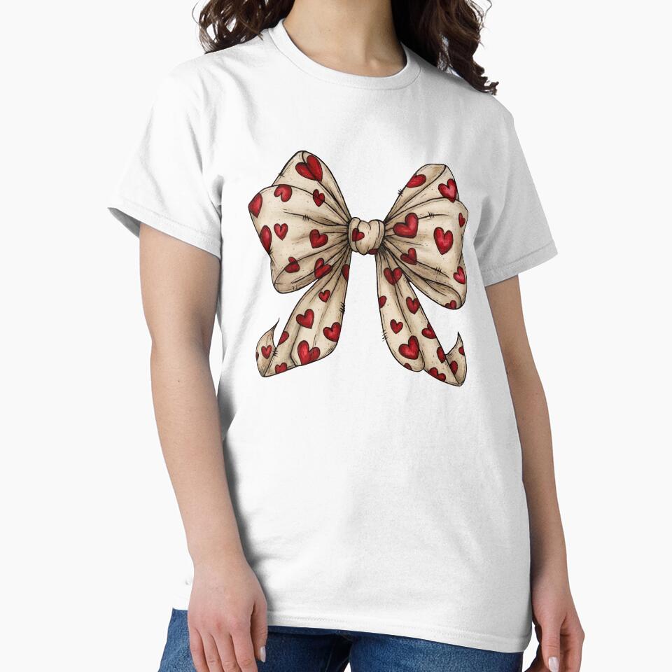 Vintage Heart Bow Ribbon Coquette Love Illustration by Sketchbook Studio by Aqsaa