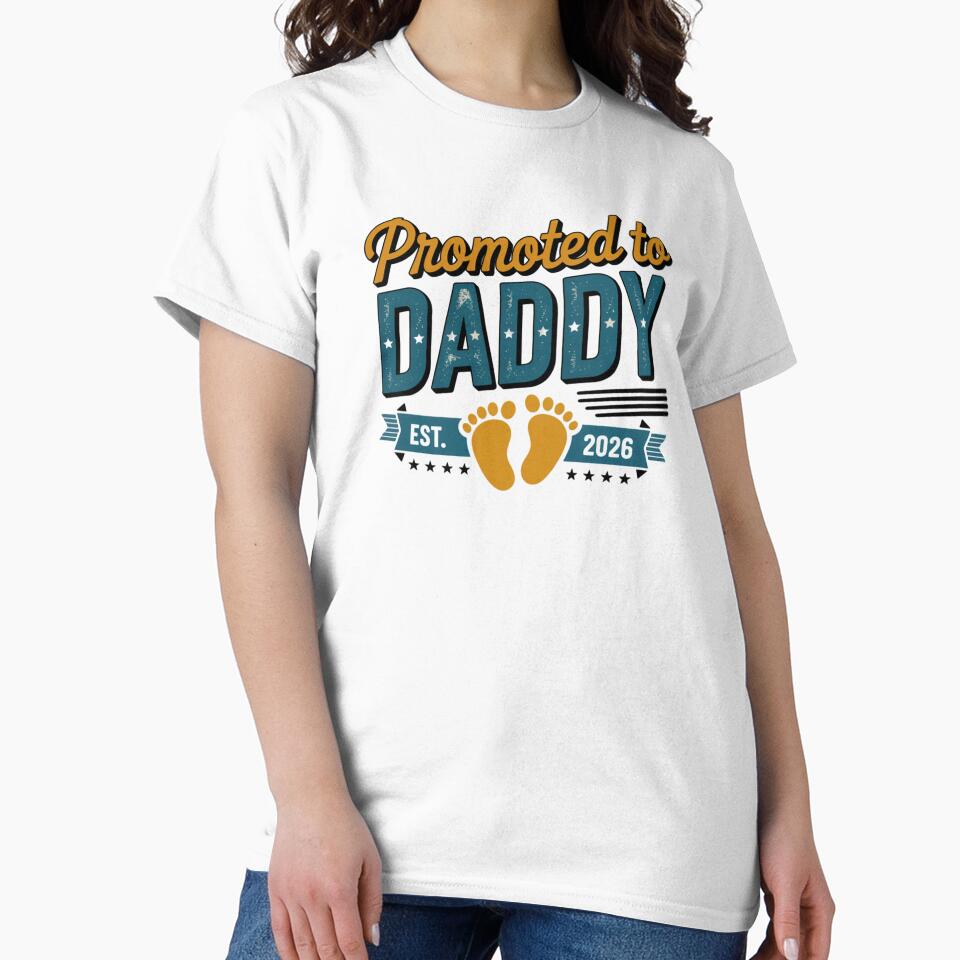 Promoted To Daddy Est. 2026 New Dad Expecting Father Announcement by CORJIDOG-ART