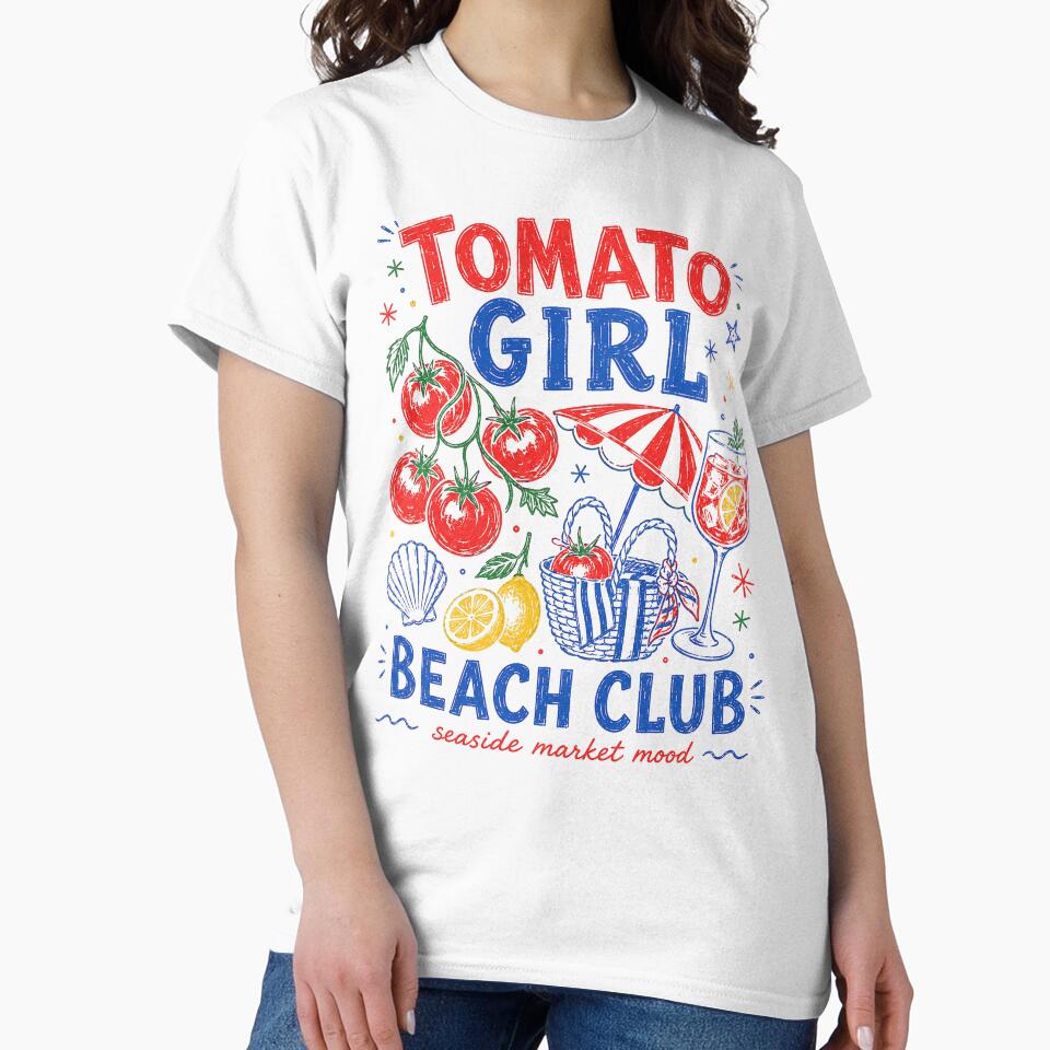 Tomato Girl Beach Club Summer by Retro Moon Studio