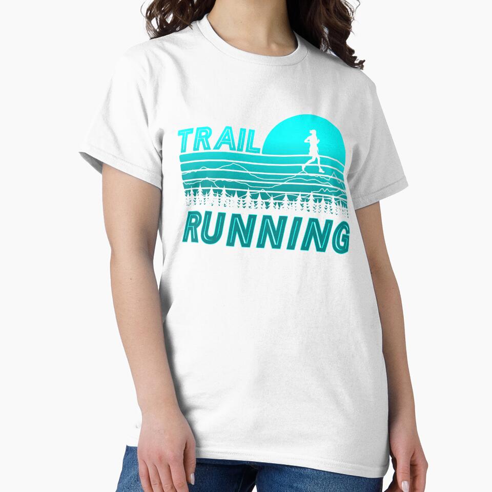 Trail running in blue sunset with mountains and forest by wejollydigitals