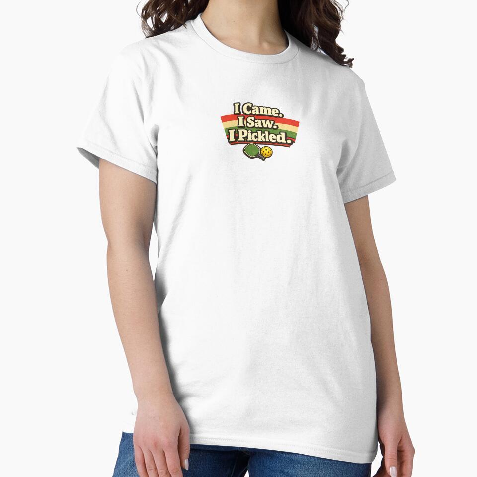 I Came I Saw I Pickled Funny Pickleball Retro Vintage Paddle Shirt by DINK-SOCIETY