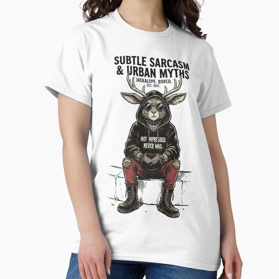 Mall Goth Jackalope Avoiding The Sun - Y2K Emo Cryptid by Mythic Ink Studio